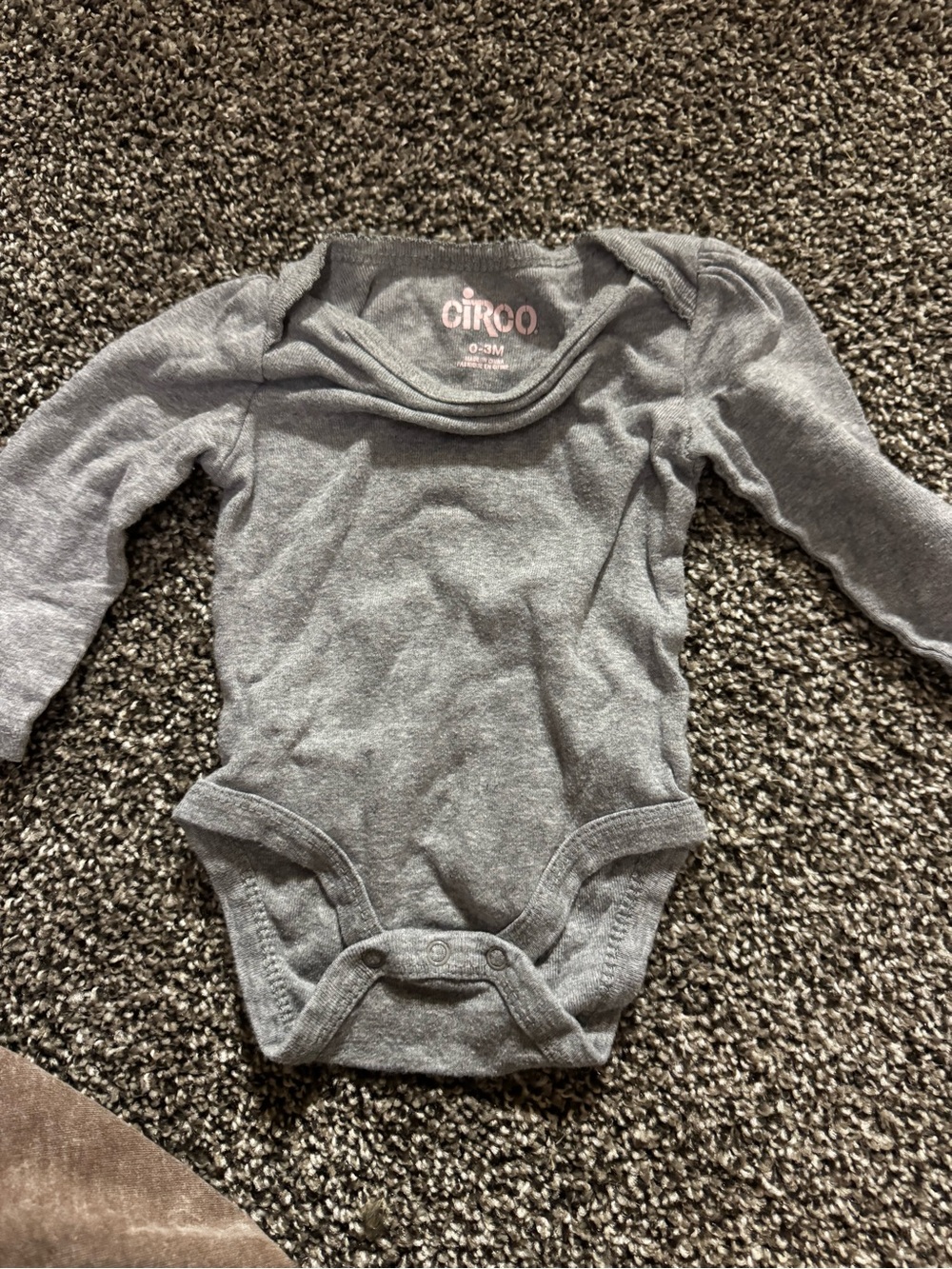Circo Gray Long-Sleeve Baby Bodysuit with Snaps